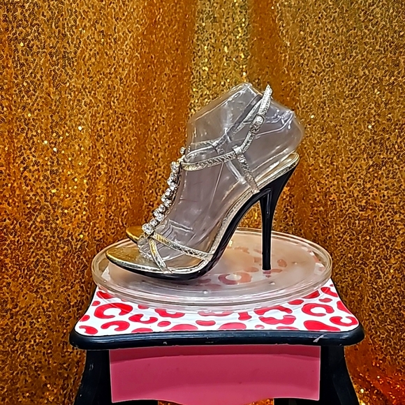 J Jacqueline Ferrar gold heels size 6 - Picture 3 of 9